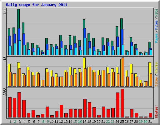 Daily usage for January 2011