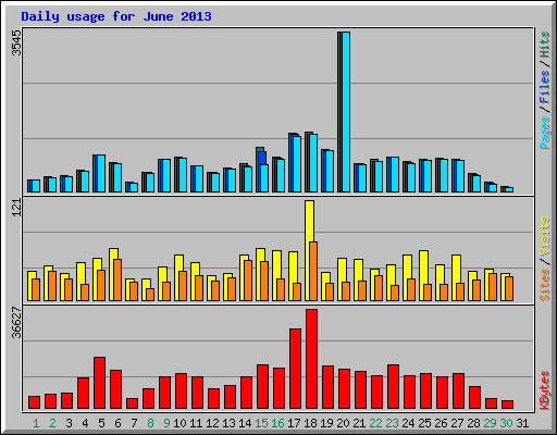 Daily usage for June 2013