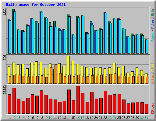 Daily usage for October 2021