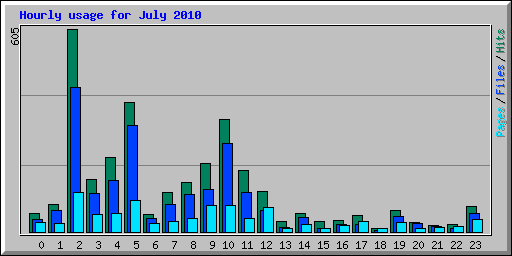 Hourly usage for July 2010