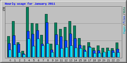 Hourly usage for January 2011