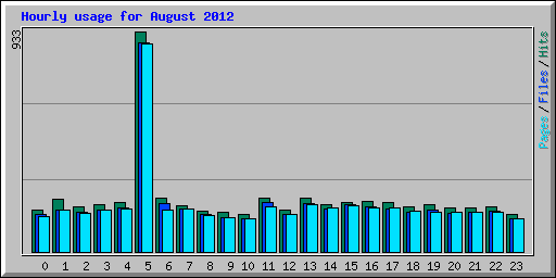 Hourly usage for August 2012