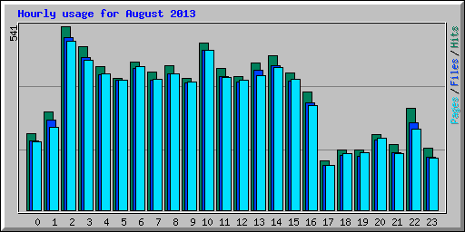 Hourly usage for August 2013