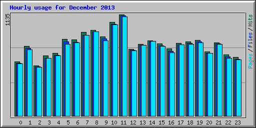 Hourly usage for December 2013