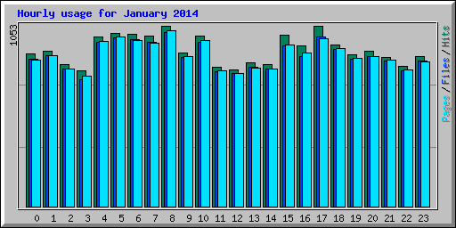 Hourly usage for January 2014