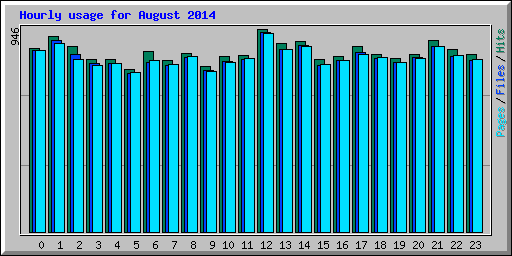 Hourly usage for August 2014