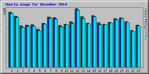 Hourly usage for December 2014