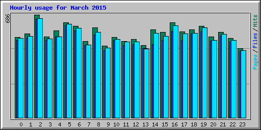 Hourly usage for March 2015