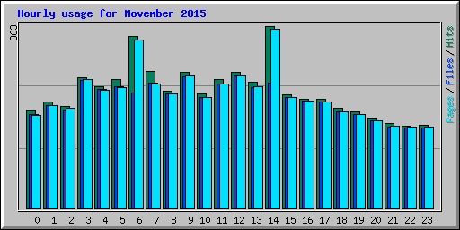 Hourly usage for November 2015