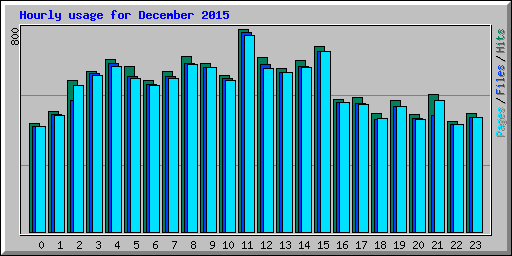 Hourly usage for December 2015