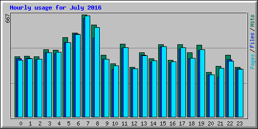 Hourly usage for July 2016