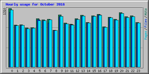 Hourly usage for October 2016