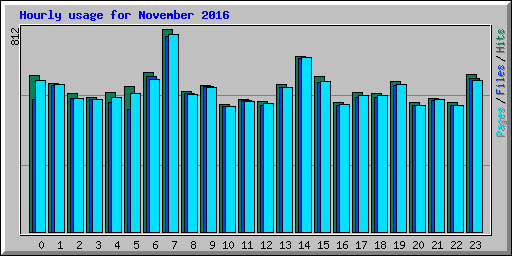 Hourly usage for November 2016