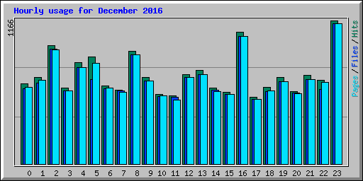 Hourly usage for December 2016