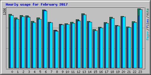 Hourly usage for February 2017