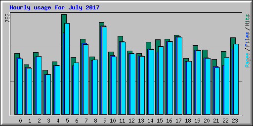 Hourly usage for July 2017