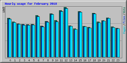 Hourly usage for February 2018