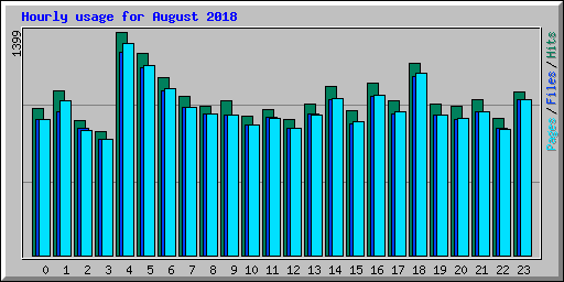 Hourly usage for August 2018