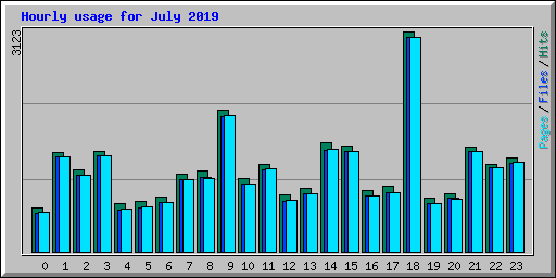 Hourly usage for July 2019