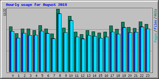 Hourly usage for August 2019