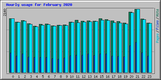 Hourly usage for February 2020