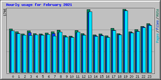 Hourly usage for February 2021