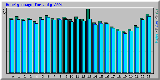 Hourly usage for July 2021